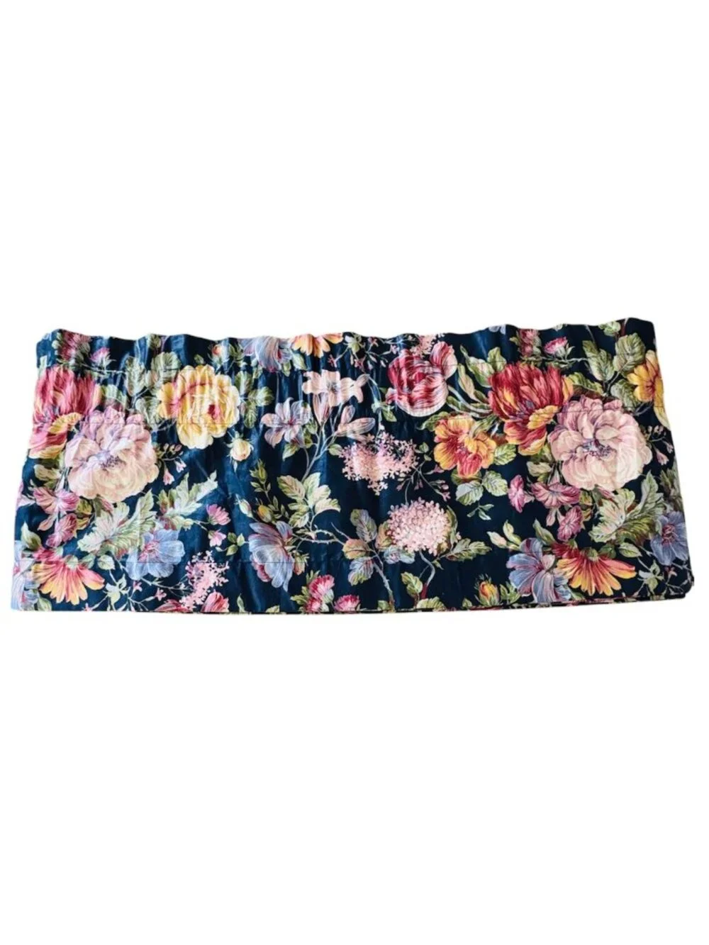 VTG Chintz Floral Cottage Core Sateen Valance Oversized 200 x 15 Grandmillennial